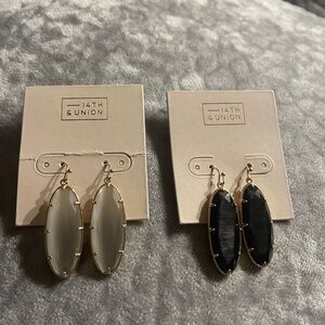 14th & Union Gold Earrings with Black and Earth tone w/gold Accents